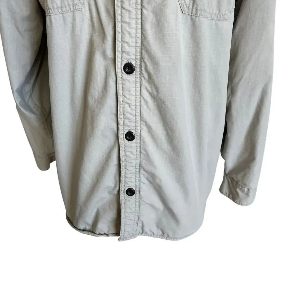 Levi's Shacket Work Jacket Men's Size XL Beige Sherpa Lined Button Front Ripstop
